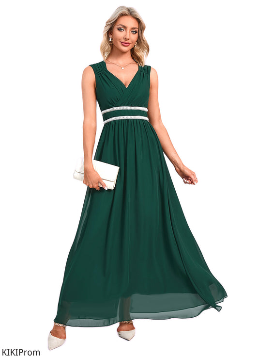 Annika Beading Ruffle V-Neck Elegant A-line Chiffon Maxi Dresses DZP0022431