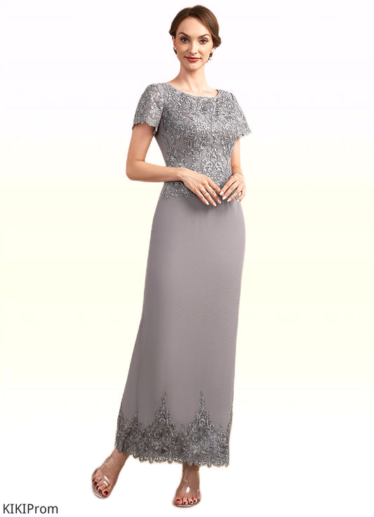 Elise Sheath/Column Scoop Neck Ankle-Length Chiffon Lace Mother of the Bride Dress With Sequins DZ126P0014922