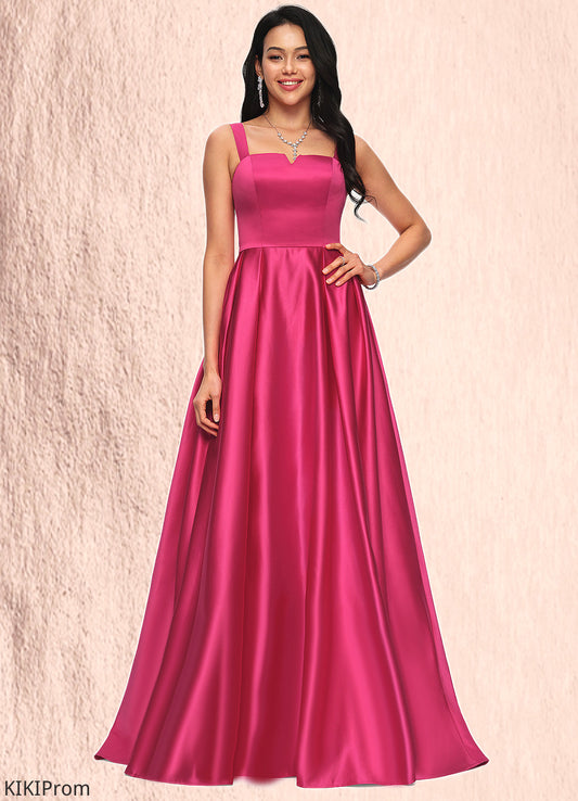 Jasmin Ball-Gown/Princess V-Neck Sweep Train Satin Prom Dresses DZP0022215