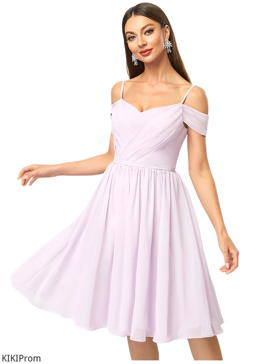 Marian A-line V-Neck Knee-Length Chiffon Cocktail Dress With Pleated DZP0022367