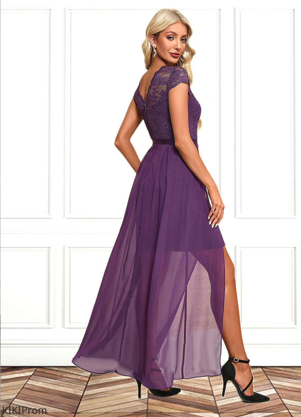 Mareli Illusion Elegant A-line Chiffon Lace Maxi Dresses DZP0022451