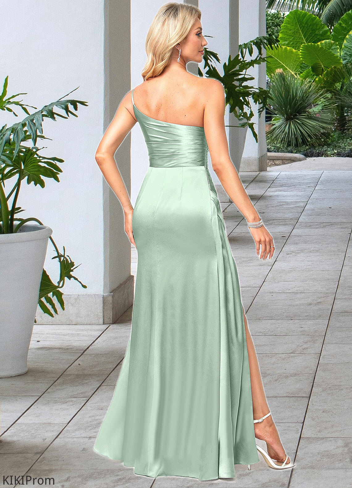 Julissa A-line One Shoulder Asymmetrical Stretch Satin Bridesmaid Dress DZP0022585