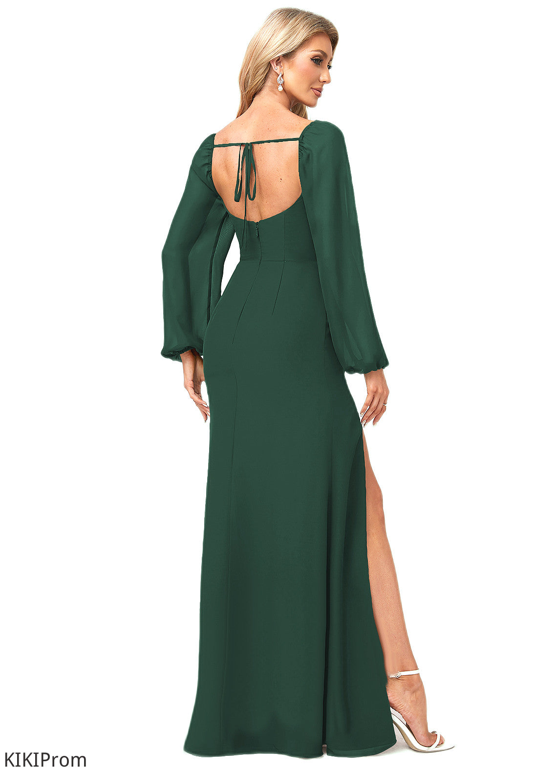 Kenzie A-line Scoop Floor-Length Chiffon Bridesmaid Dress DZP0022593