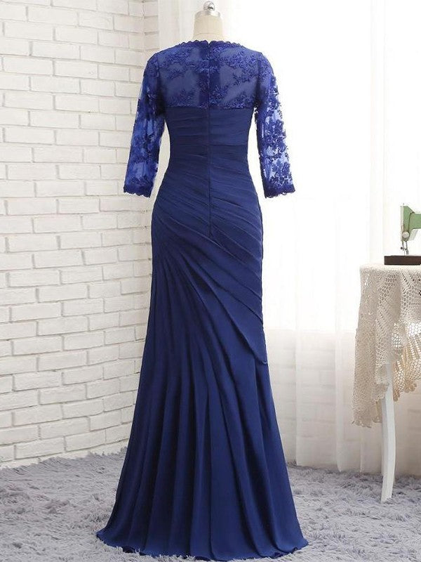 Kayden Trumpet/Mermaid Chiffon Lace Sweetheart 3/4 Sleeves Floor-Length Mother of the Bride Dresses DZP0020442