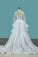 2024 Scoop Long Sleeves Tulle & Lace Mermaid With Applique Chapel Train Detachable Wedding Dresses