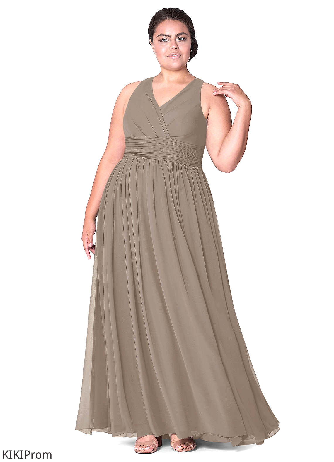 Charlize A-Line/Princess Sleeveless Floor Length Natural Waist Scoop Bridesmaid Dresses