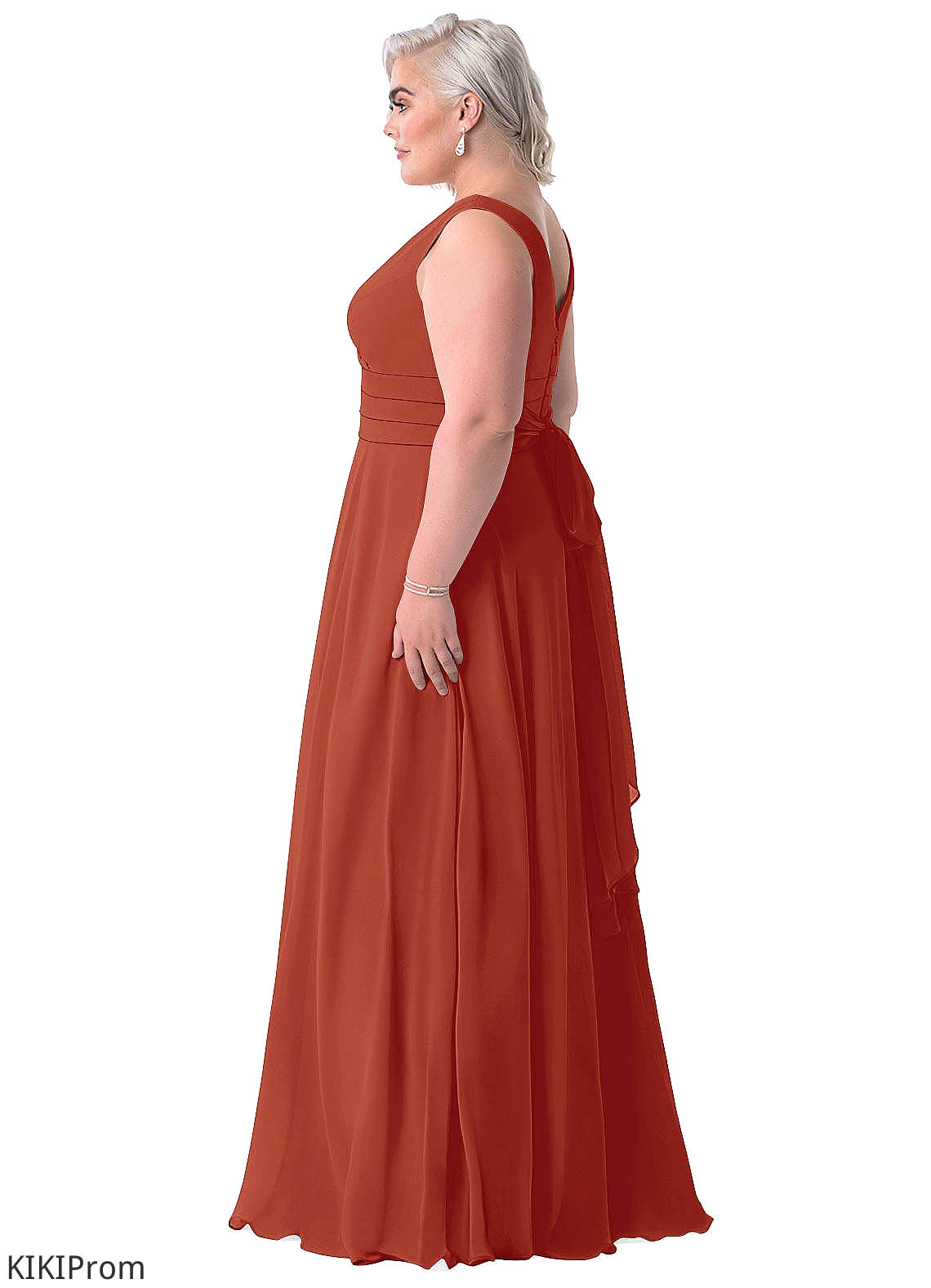Fatima A-Line/Princess Natural Waist Scoop Floor Length Sleeveless Bridesmaid Dresses