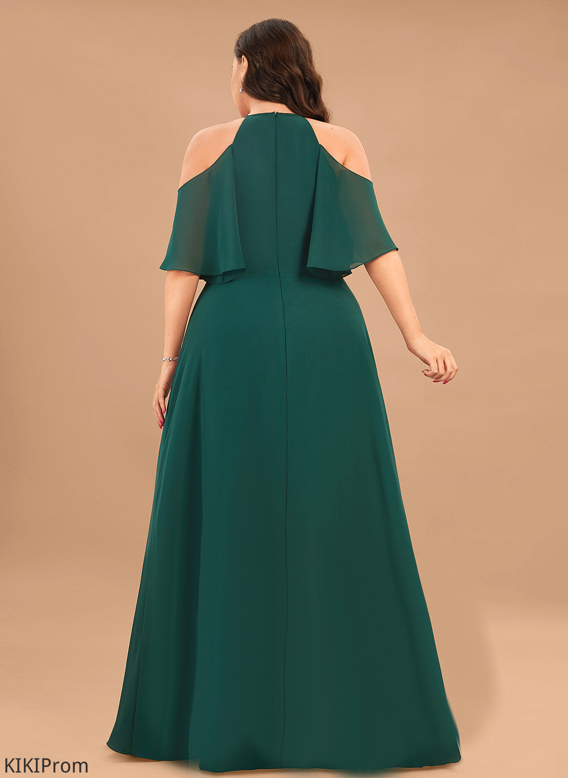 Neckline Fabric A-Line ColdShoulder Length Silhouette Straps&Sleeves Scoop Floor-Length Dylan Bridesmaid Dresses