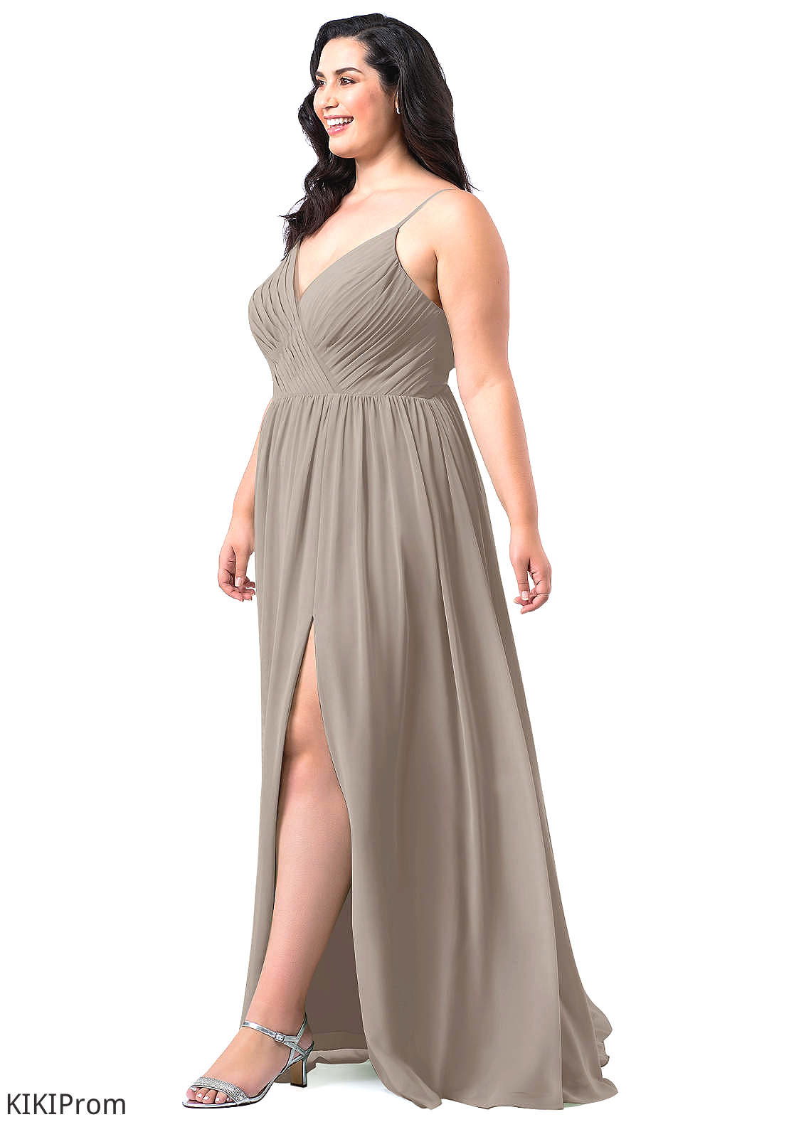 Jacey A-Line/Princess Sleeveless Floor Length V-Neck Natural Waist Bridesmaid Dresses