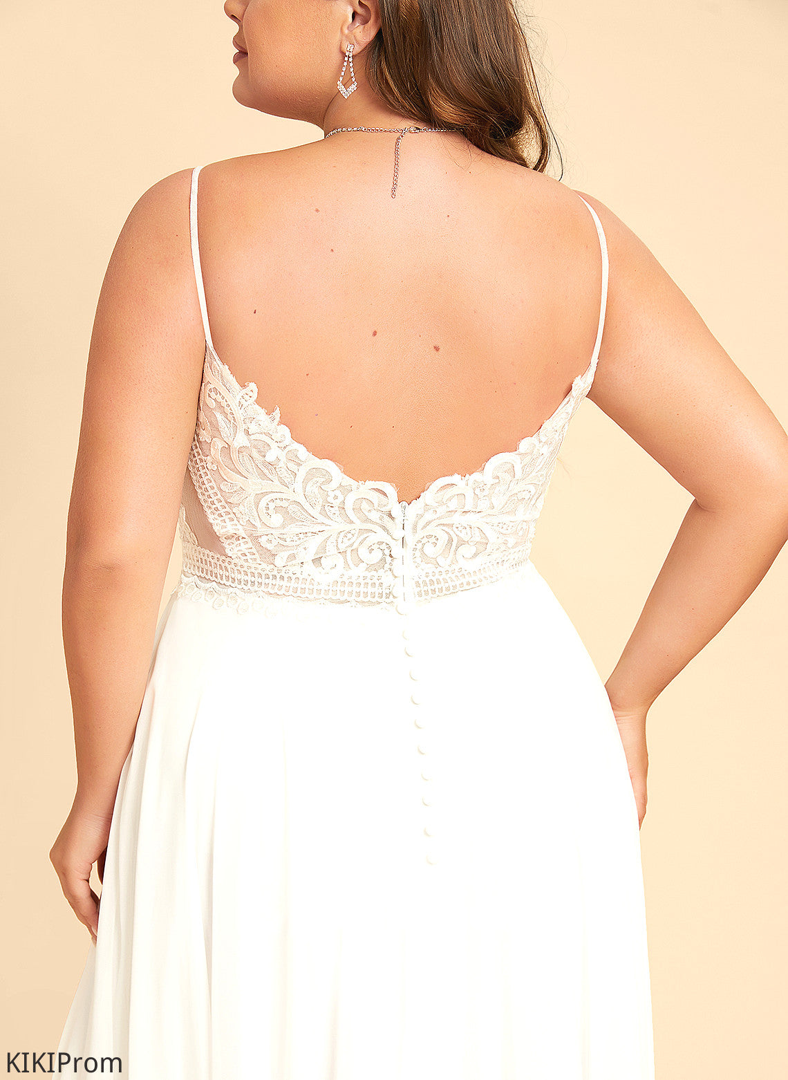 Wedding Lace Elise Dress Chiffon Wedding Dresses A-Line V-neck Floor-Length
