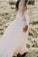 Long Sleeve Rustic Wedding Dresses Lace Appliqued Ivory Beach Wedding Dress