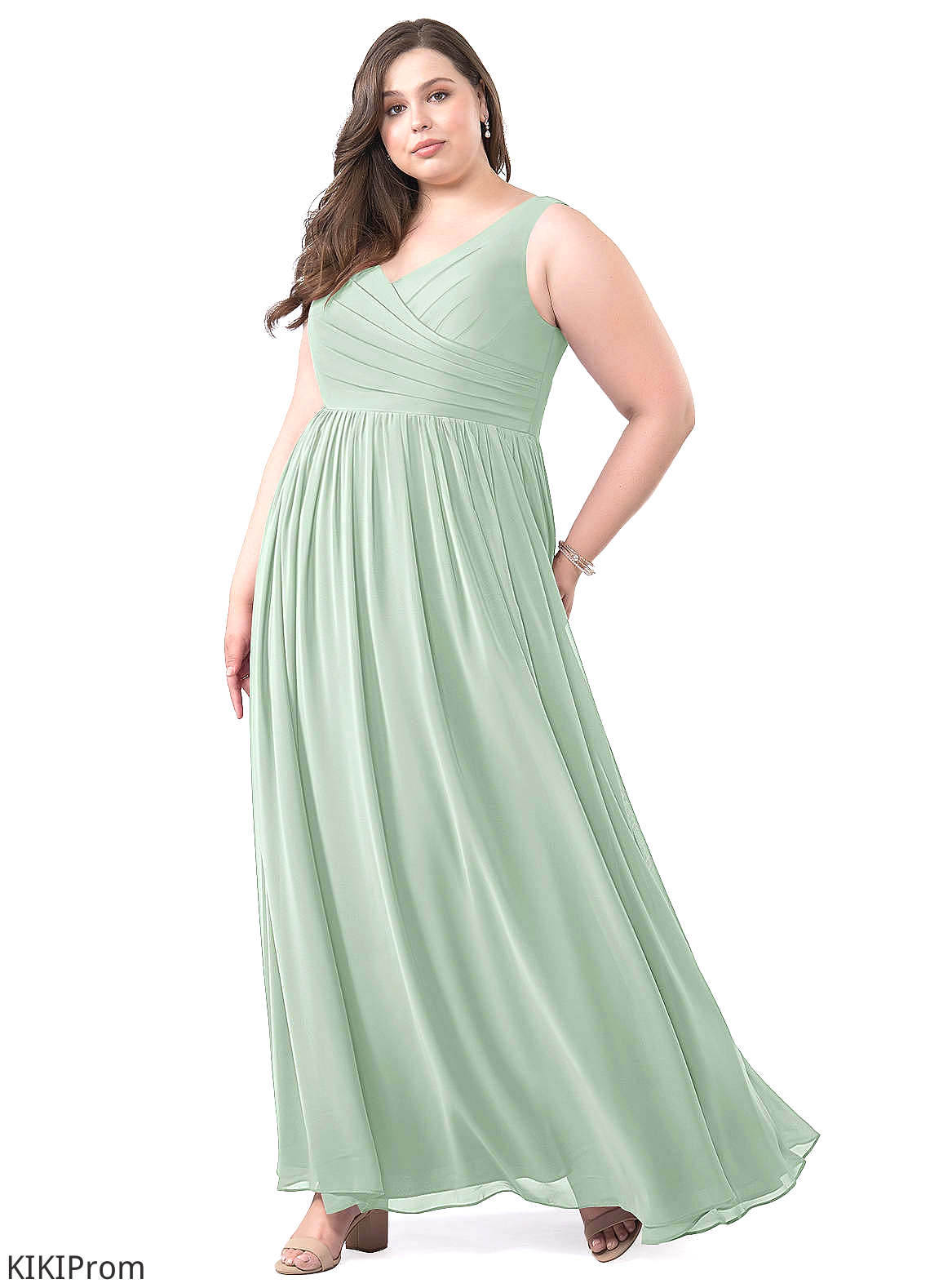 Armani Sleeveless Scoop Knee Length A-Line/Princess Natural Waist Bridesmaid Dresses