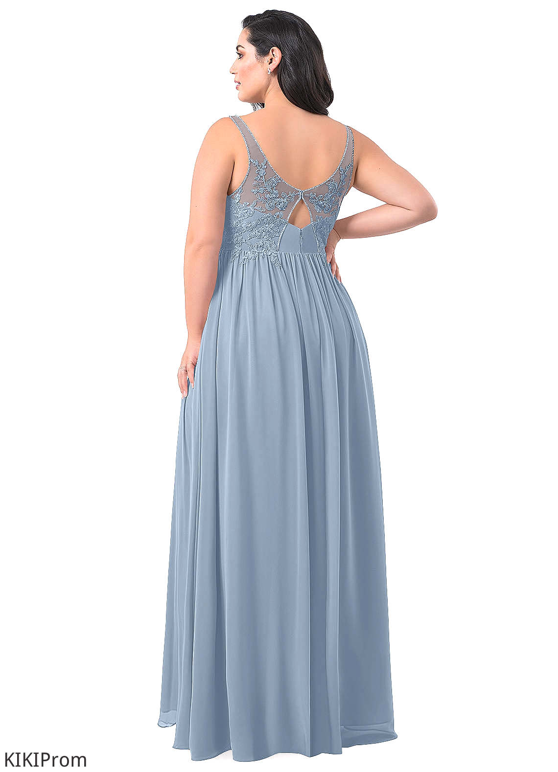 Eliza Sleeveless V-Neck A-Line/Princess Natural Waist Floor Length Bridesmaid Dresses