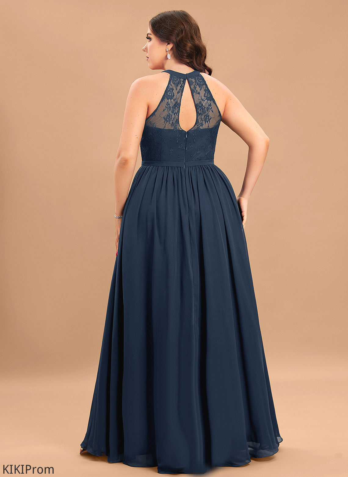 Scoop A-Line Fabric Silhouette Floor-Length Length Illusion Lace Straps&Sleeves Neckline Marianna Floor Length Bridesmaid Dresses