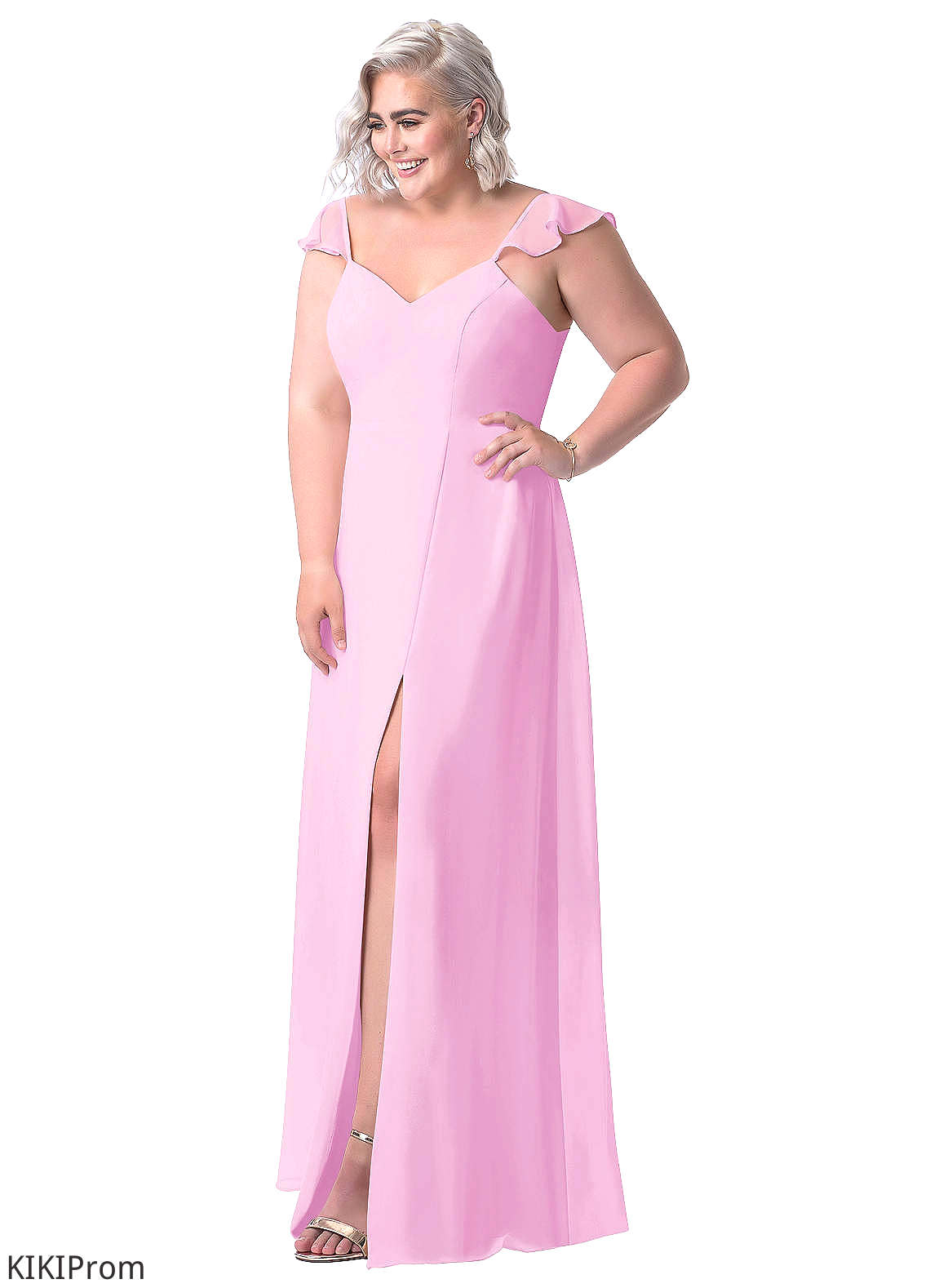 Vicky One Shoulder Sleeveless Floor Length Natural Waist A-Line/Princess Bridesmaid Dresses