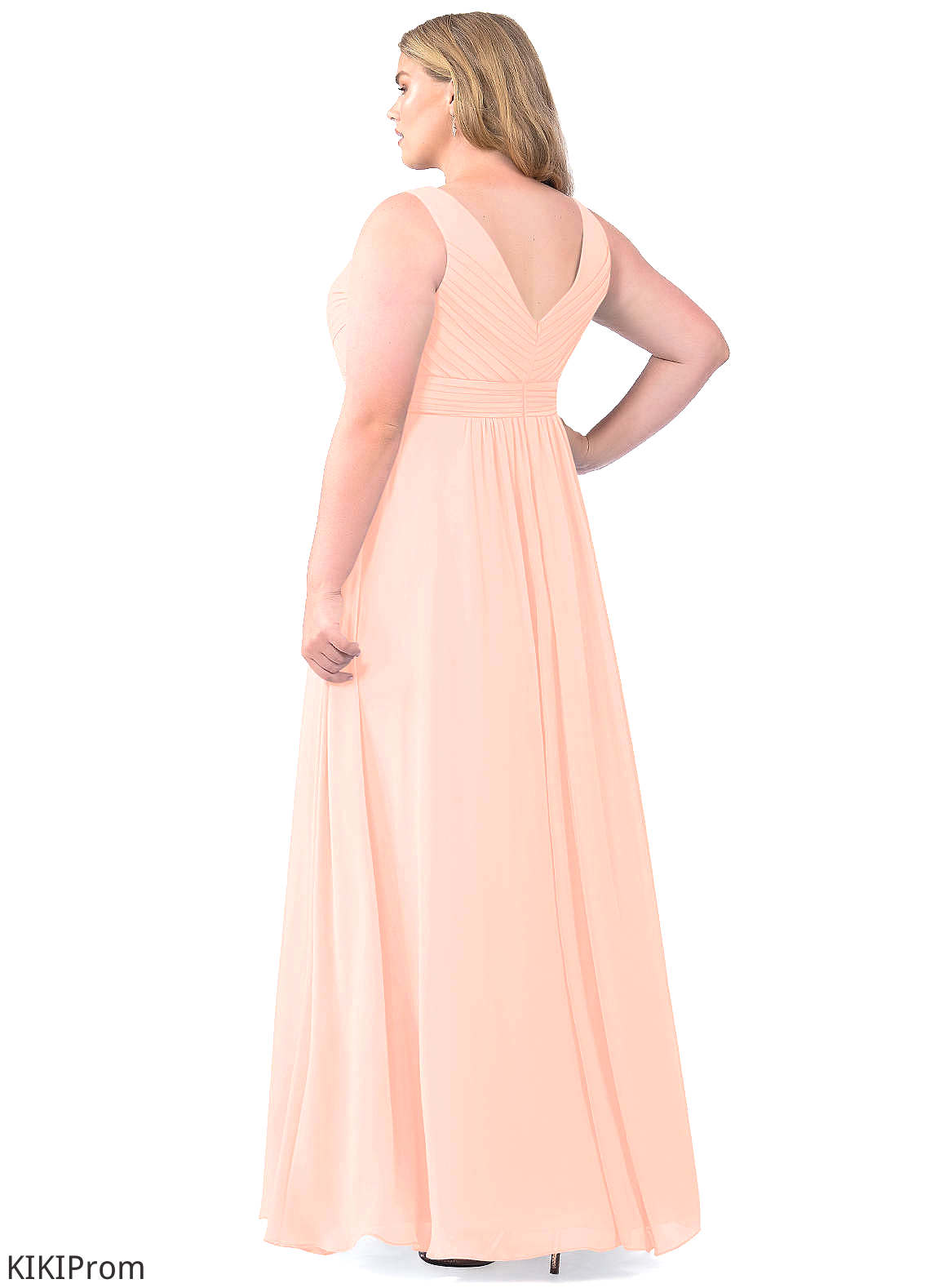 Erin Sheath/Column Floor Length Natural Waist V-Neck Sleeveless Bridesmaid Dresses