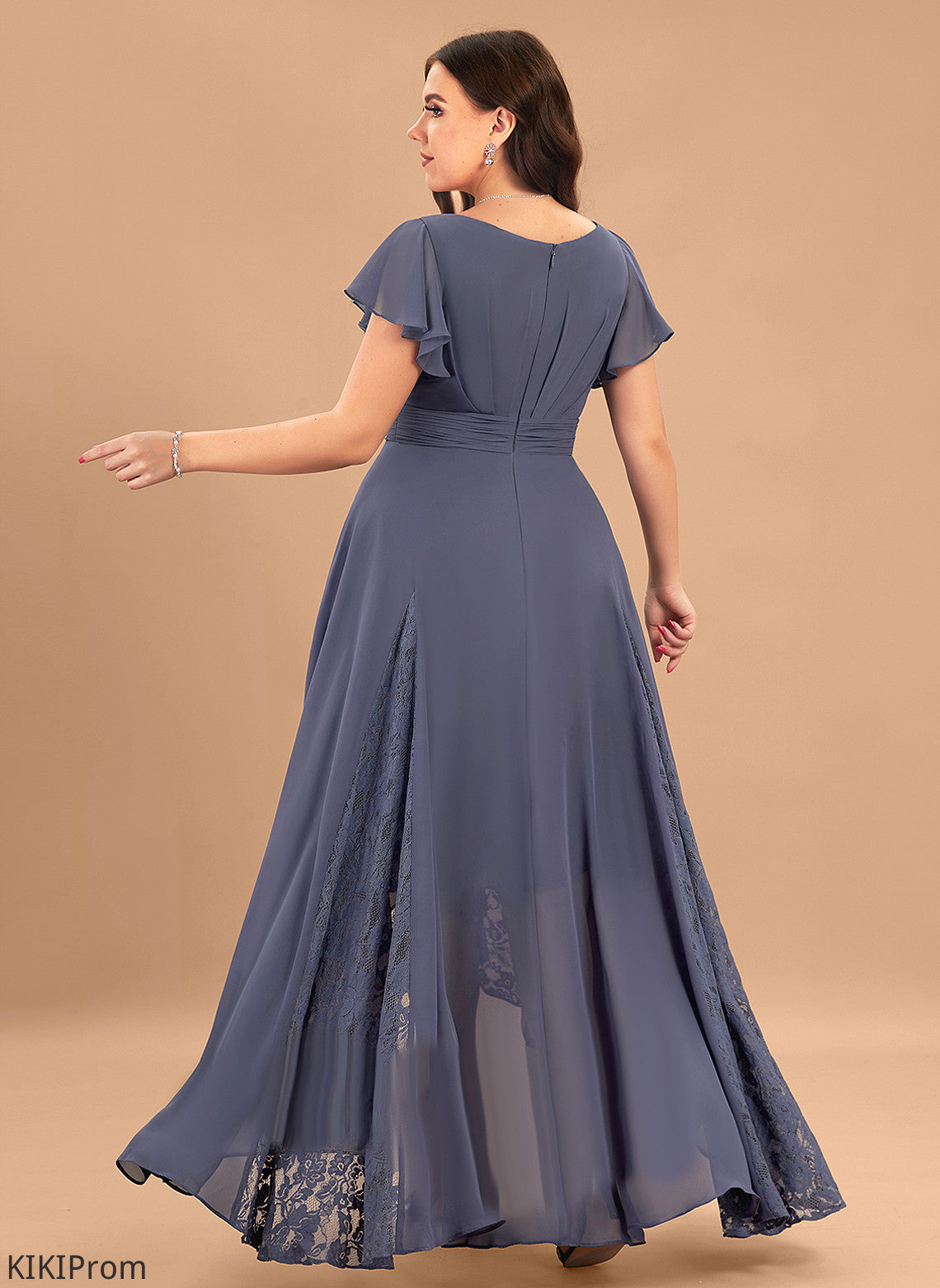 Neckline A-Line Length Asymmetrical Fabric Silhouette Pleated V-neck Embellishment Judy Bridesmaid Dresses