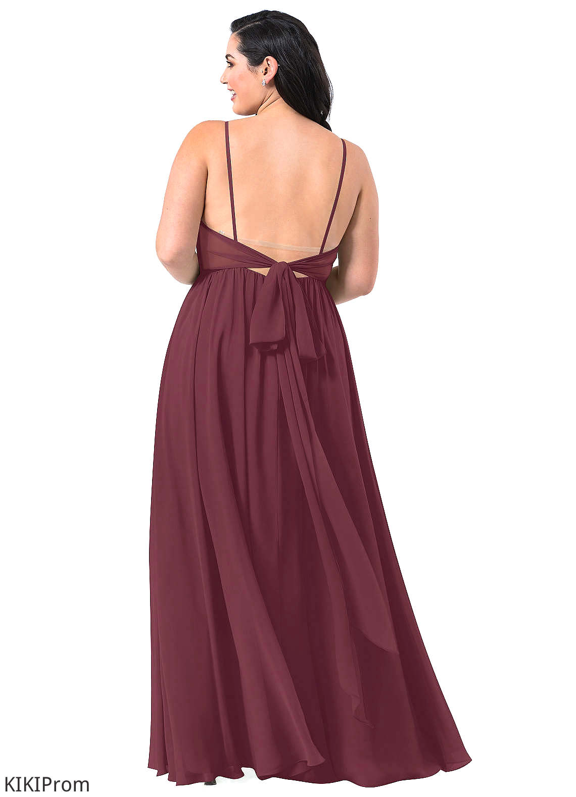 Emery Natural Waist A-Line/Princess Floor Length Sleeveless V-Neck Bridesmaid Dresses