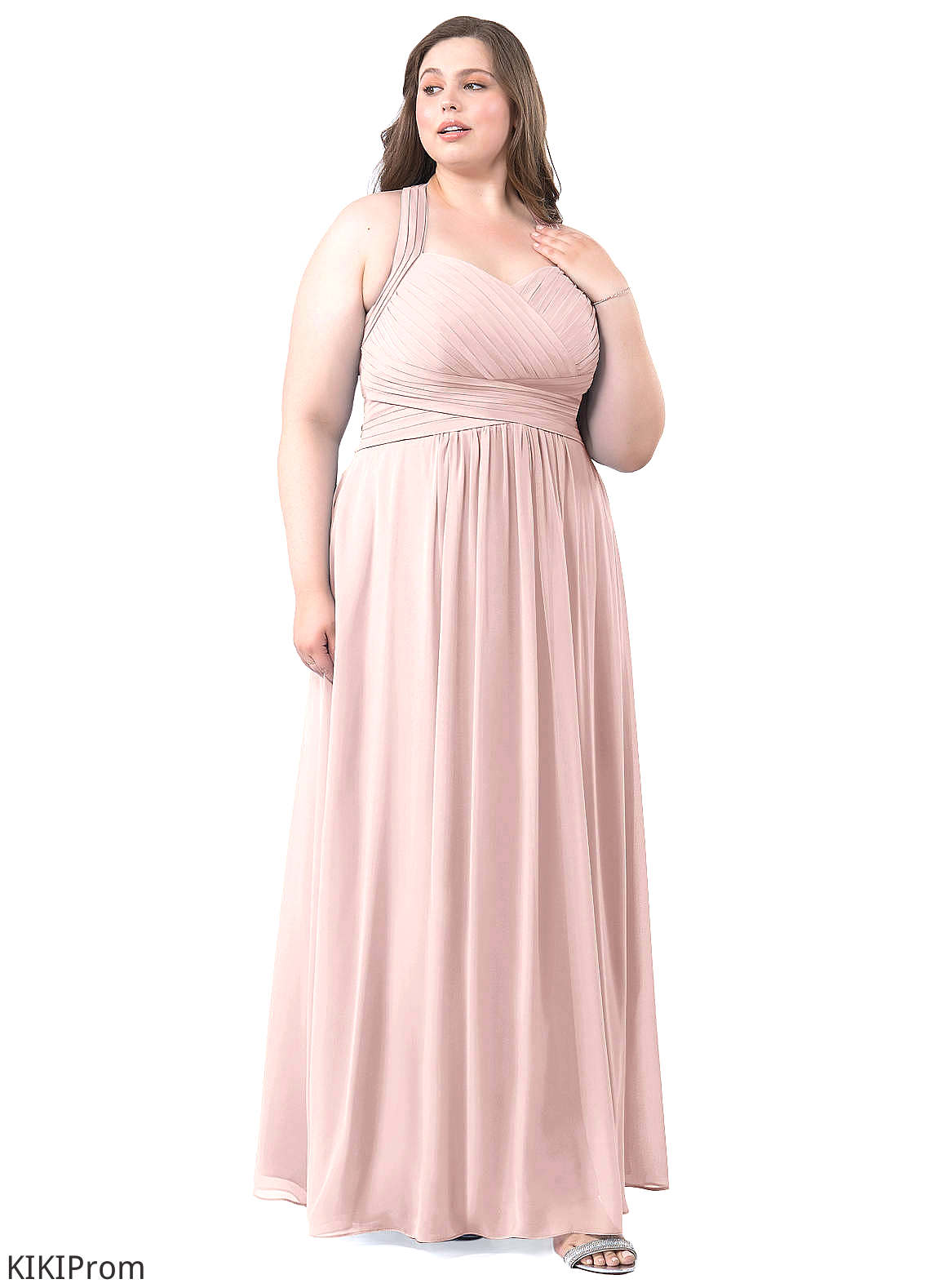 Raina Sleeveless Natural Waist Floor Length Spaghetti Staps A-Line/Princess Bridesmaid Dresses