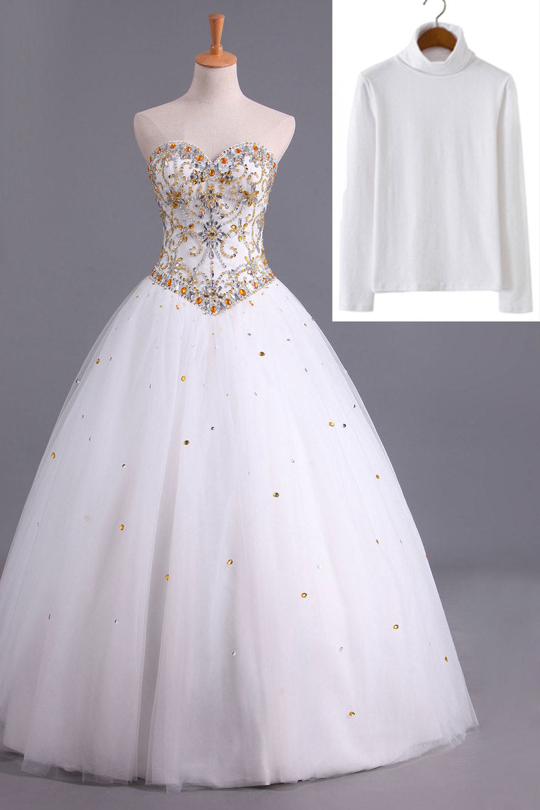 2024 Musilim Quinceanera Dresses Sweetheart A Line With Beads Floor Length