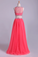 2022 Two-Piece Bateau Beaded Bodice Princess Prom Dress Pick Up Tulle Skirt Floor Length