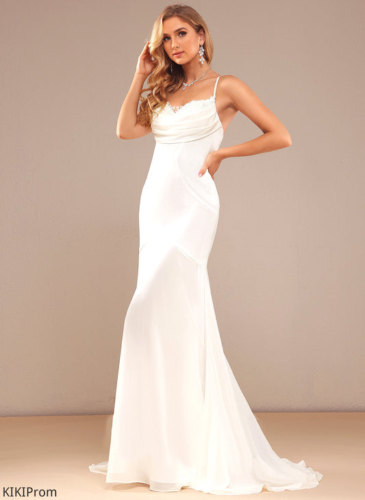 Dress V-neck Chiffon Train Wedding Sweep Trumpet/Mermaid Wedding Dresses Alyssa Lace