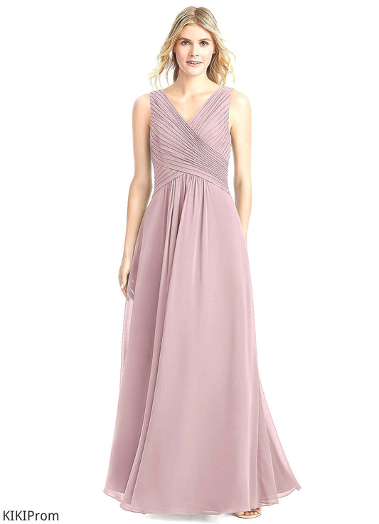 Lyric Spaghetti Staps Sleeveless Floor Length A-Line/Princess Natural Waist Bridesmaid Dresses