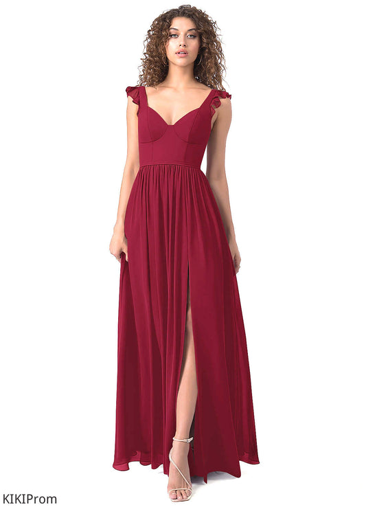 Kiara Natural Waist Floor Length A-Line/Princess Sleeveless Bridesmaid Dresses