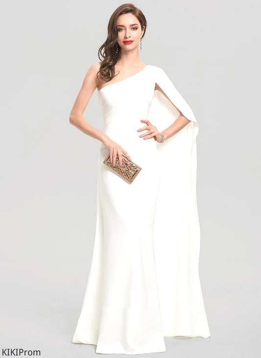 Wedding Dresses Crepe Dress Kayden Stretch Floor-Length Wedding Sheath/Column One-Shoulder