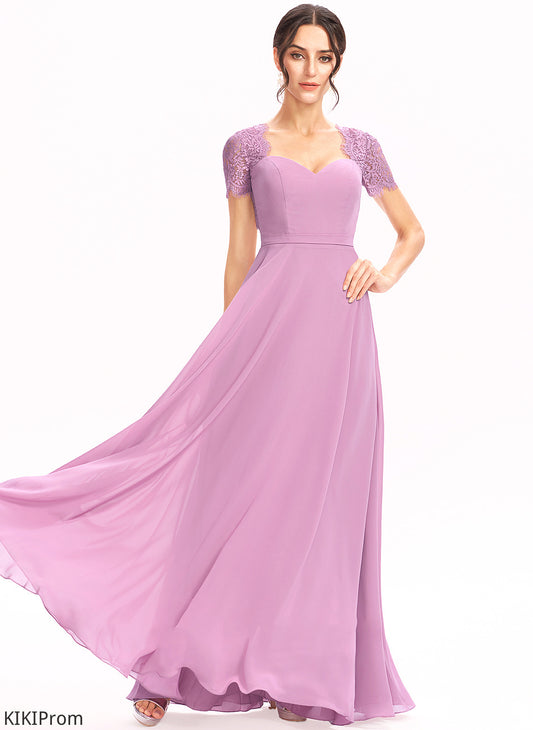 Lace Neckline Fabric Silhouette Sweetheart Straps Embellishment A-Line Janiah Floor Length Natural Waist A-Line/Princess Bridesmaid Dresses
