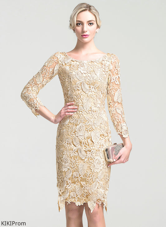 Lace Neck Mother of the Bride Dresses Knee-Length the Mother Catalina Scoop Dress Bride of Sheath/Column