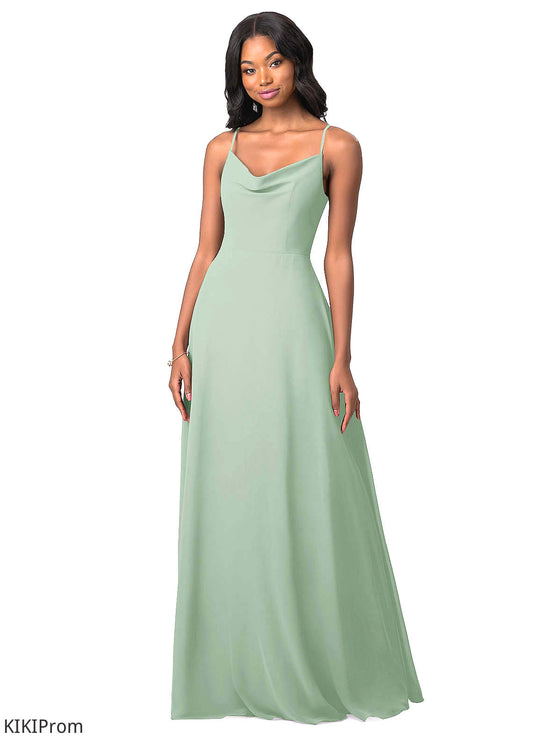 Robin Sleeveless A-Line/Princess Natural Waist Floor Length Spaghetti Staps Bridesmaid Dresses