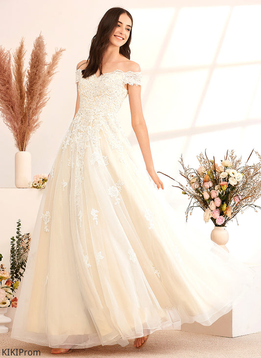 Cali Wedding Dresses Off-the-Shoulder Wedding Floor-Length Dress Beading With Sequins Ball-Gown/Princess