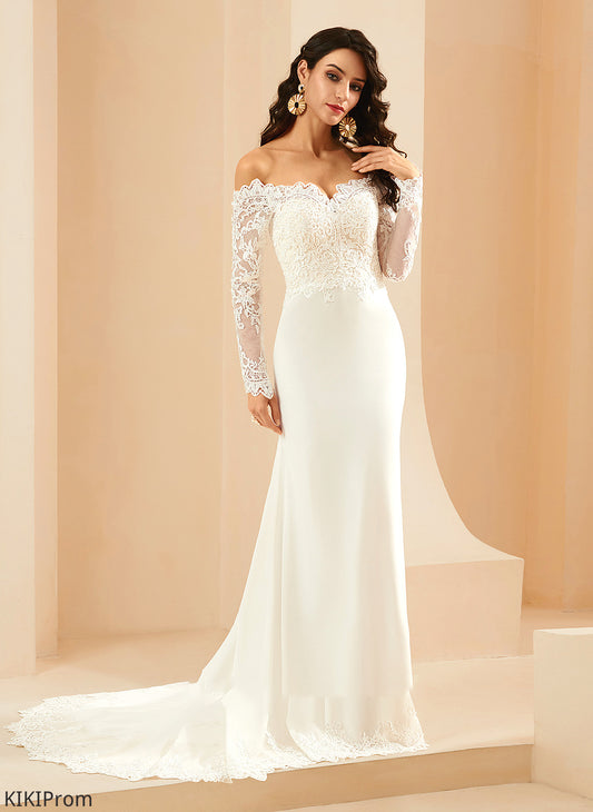 Trumpet/Mermaid With Macie Court Wedding Lace Off-the-Shoulder Dress Train Wedding Dresses