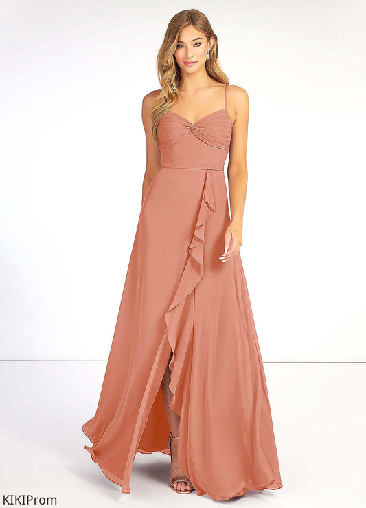 Laney Sleeveless V-Neck Natural Waist Floor Length A-Line/Princess Bridesmaid Dresses
