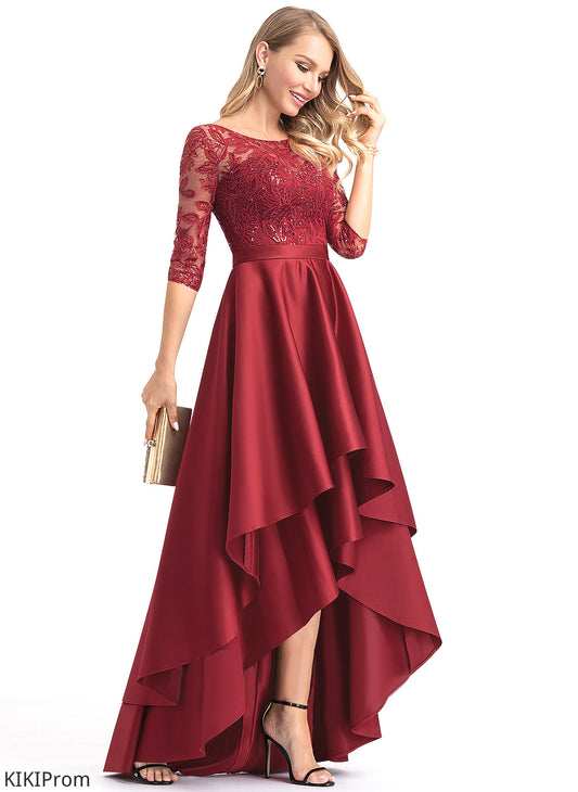 Silhouette Embellishment A-Line Asymmetrical Sequins Neckline Fabric Length Scoop Yasmin Bridesmaid Dresses