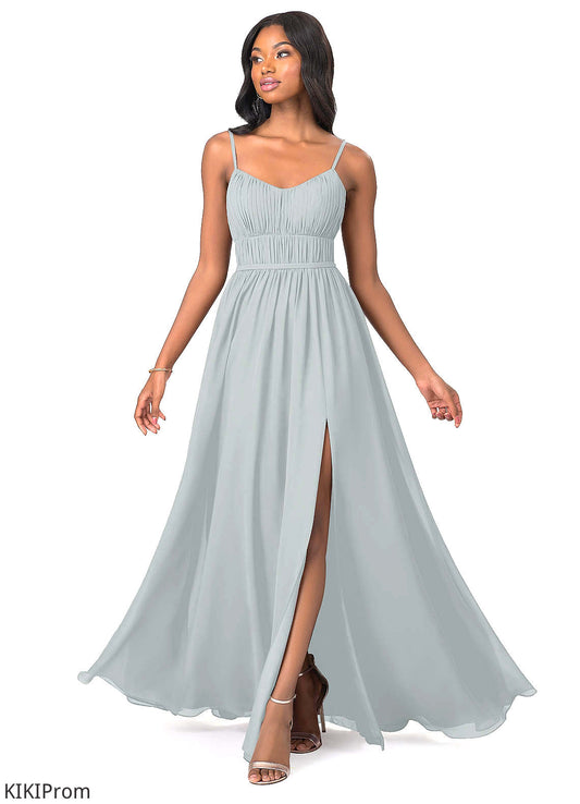 Guadalupe Natural Waist Straps A-Line/Princess Sleeveless Floor Length Bridesmaid Dresses