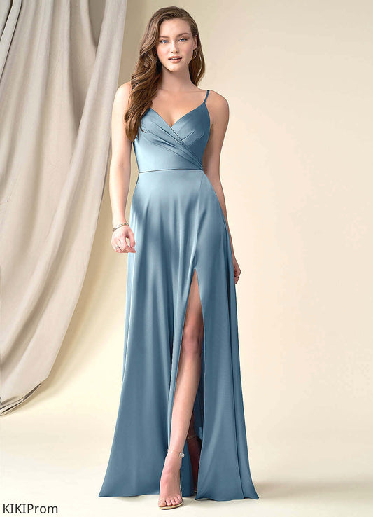 Krystal Sleeveless A-Line/Princess Straps Floor Length Natural Waist Bridesmaid Dresses