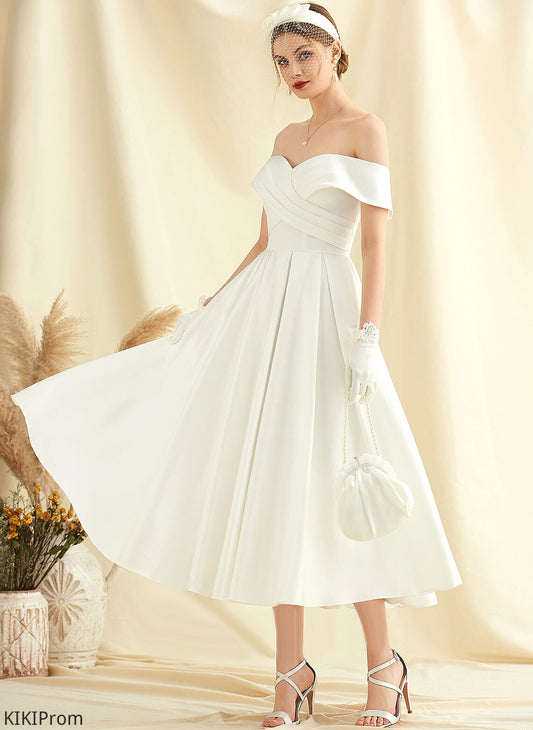 Tea-Length Wedding Dresses A-Line Wedding Dress Esmeralda Satin