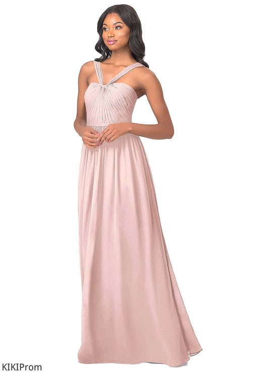 Simone A-Line/Princess Natural Waist Floor Length Spaghetti Staps Sleeveless Off The Shoulder Bridesmaid Dresses