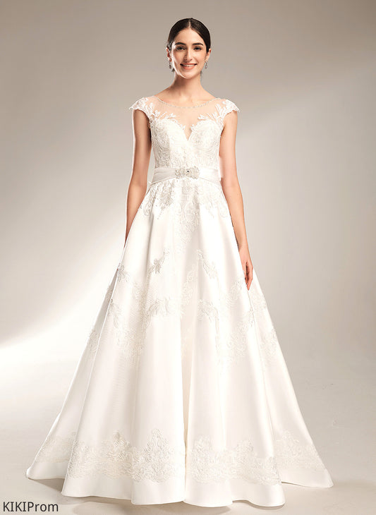 Beading Wedding Wedding Dresses Ball-Gown/Princess With Satin Sequins Chapel Dress Train Scoop Susanna Neck