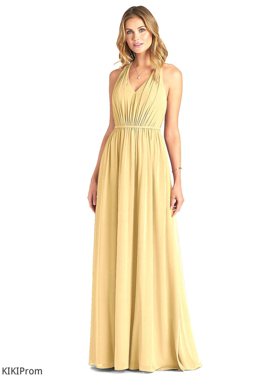 Meg Sleeveless A-Line/Princess Empire Waist Straps Floor Length Bridesmaid Dresses