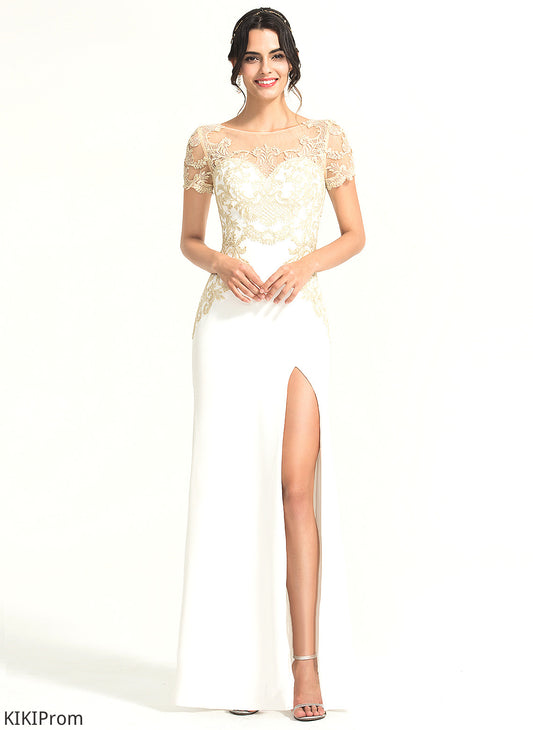 Scoop Dress Floor-Length Sheath/Column Wedding Stretch Crepe Lace Wedding Dresses Aracely