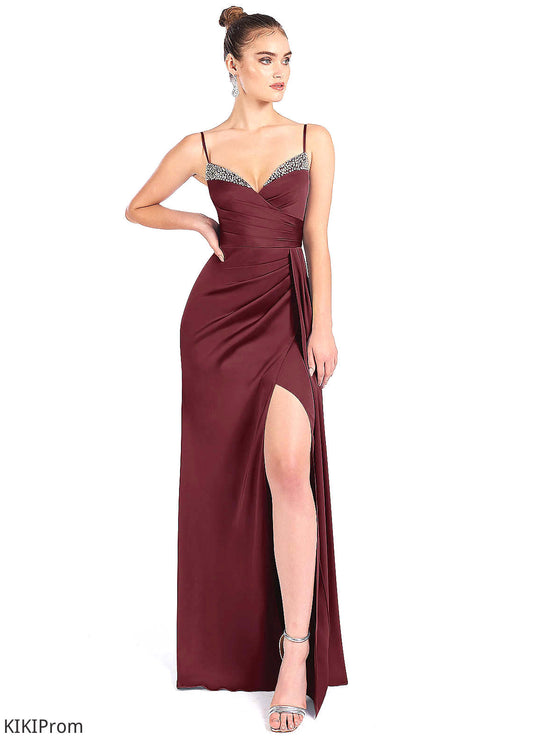 Kimberly A-Line/Princess Sleeveless Spaghetti Staps Natural Waist Floor Length Bridesmaid Dresses