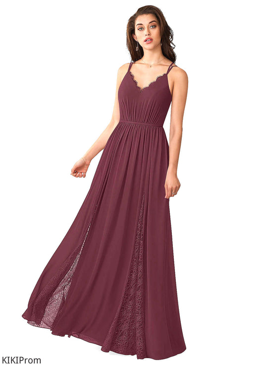 Miriam Sleeveless Floor Length V-Neck A-Line/Princess Natural Waist Bridesmaid Dresses