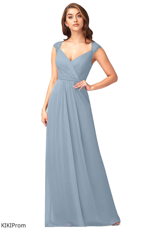 Marely Natural Waist Floor Length Sleeveless V-Neck A-Line/Princess Bridesmaid Dresses