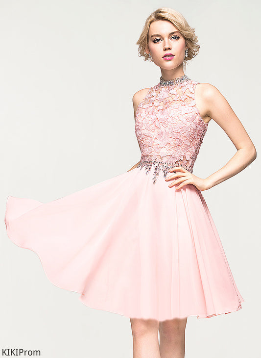 Sequins Neck With Phoenix Homecoming Lace A-Line Knee-Length Homecoming Dresses Chiffon Beading High Dress