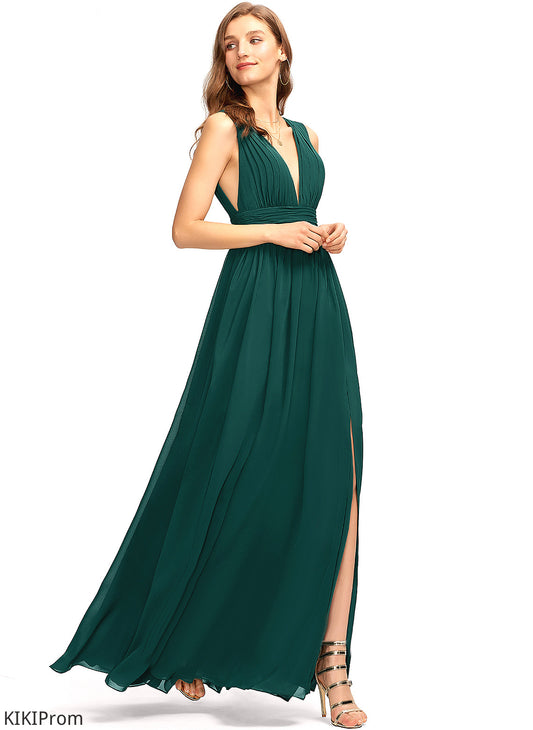 Neckline V-neck Straps&Sleeves Length Floor-Length Silhouette A-Line Fabric Silvia Bridesmaid Dresses