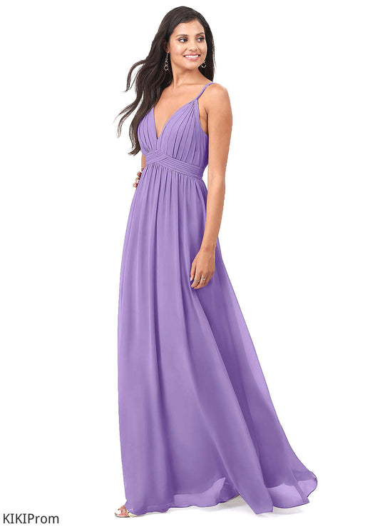 Taryn Natural Waist A-Line/Princess V-Neck Sleeveless Floor Length Bridesmaid Dresses