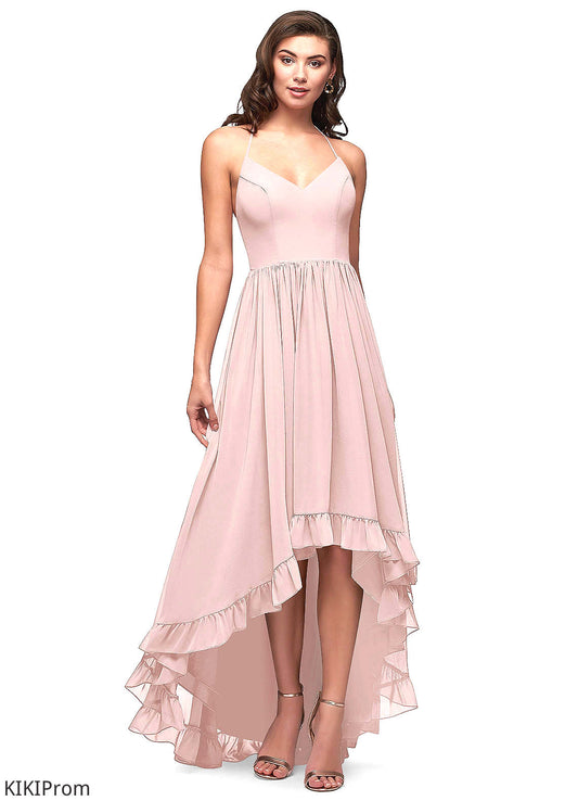 Frances V-Neck Floor Length Sleeveless A-Line/Princess Natural Waist Bridesmaid Dresses